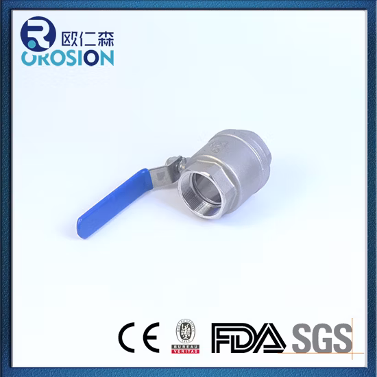 Punho de aço inoxidável SS304 316 com rosca interna de travamento BSPP BSPT NPT 2PC válvula de esfera